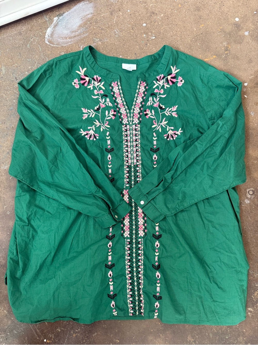 Green Embroidered Blouse